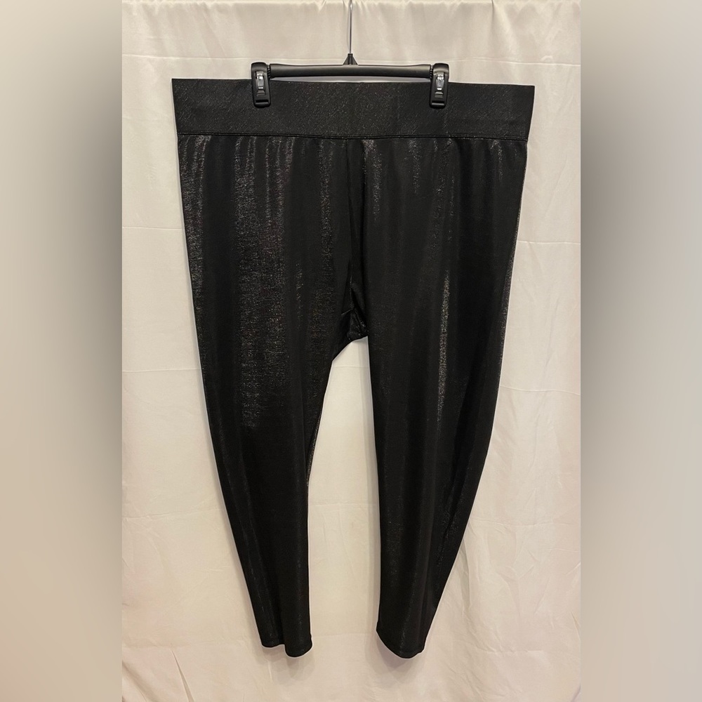 Serena Williams Signature Collection Metallic Black Simmer Leggings 2X Fairygoth